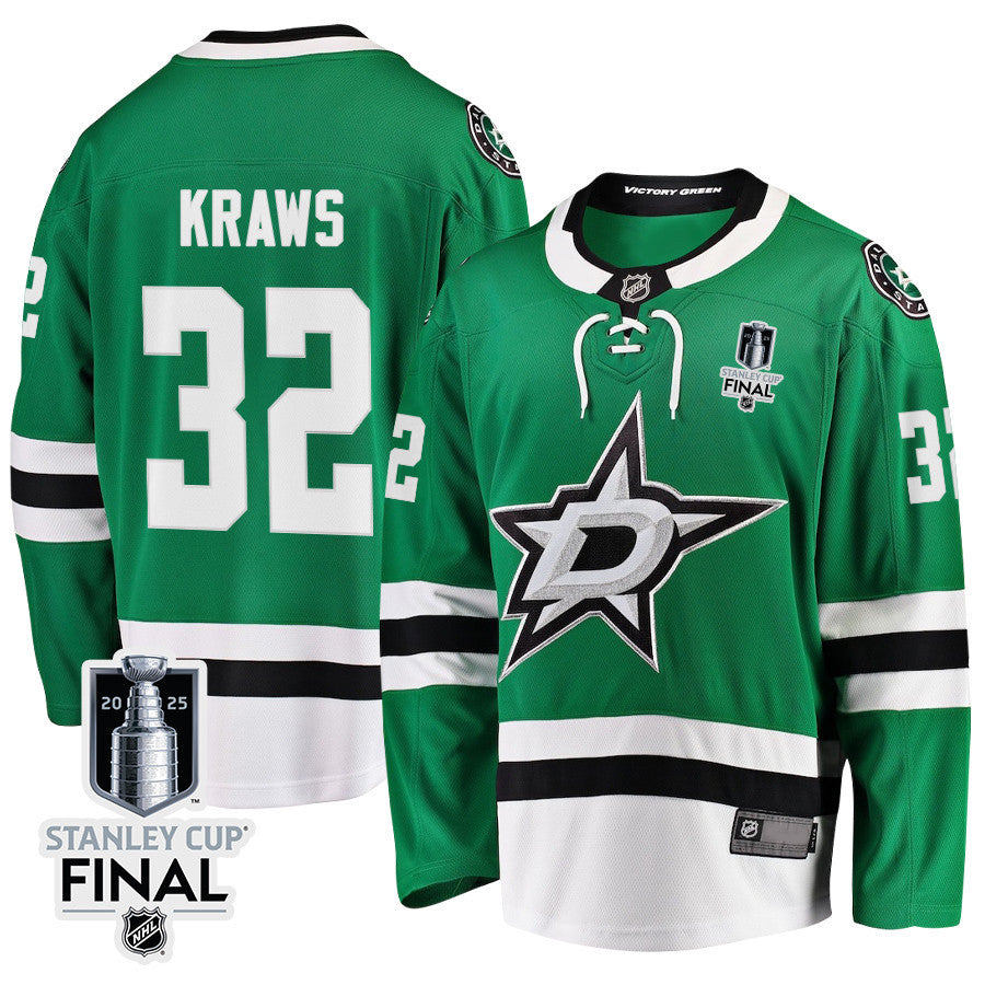 Ben Kraws 32 Dallas Stars 2025 STANLEY CUP Final Patch Home Men Jersey - Black