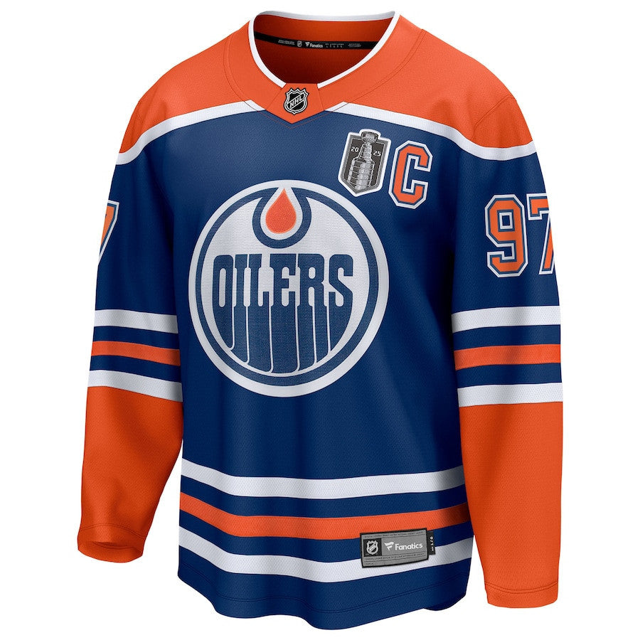 Connor McDavid 97 Edmonton Oilers 2025 Stanley Cup Final Home Breakaway Men Jersey - Royal