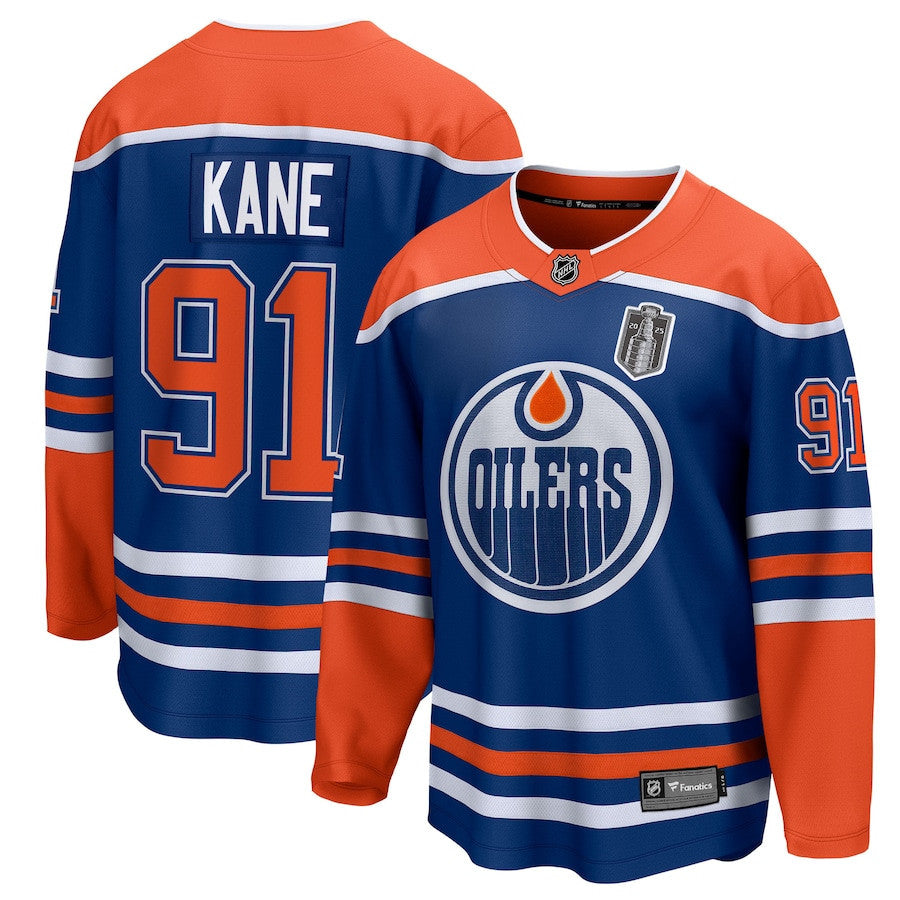 Evander Kane 91 Edmonton Oilers 2025 Stanley Cup Final Home Breakaway Men Jersey - Royal