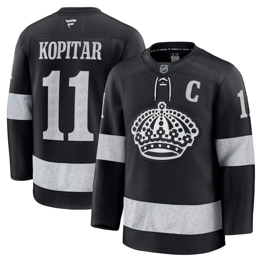 Anze Kopitar 11 Los Angeles Kings 2025 Alternate Premium Men Jersey - Black
