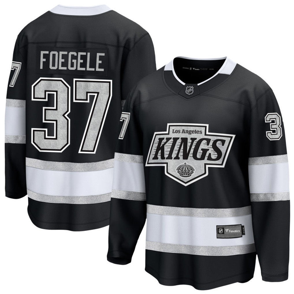 Warren Foegele 37 Los Angeles Kings 2025 Home Breakaway Men Jersey - Black