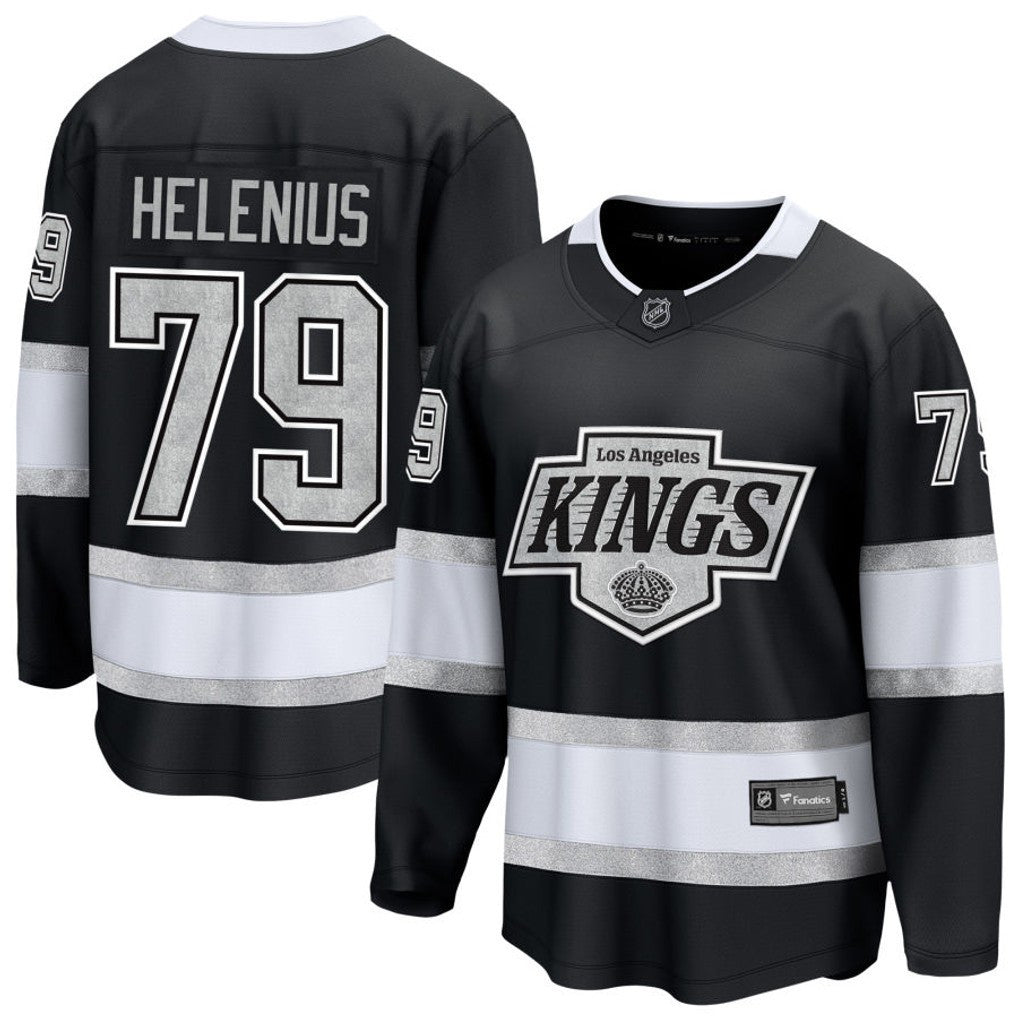 Samuel Helenius 79 Los Angeles Kings 2025 Home Breakaway Men Jersey - Black