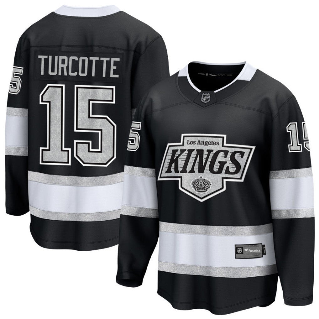 Alex Turcotte 15 Los Angeles Kings 2025 Home Breakaway Men Jersey - Black
