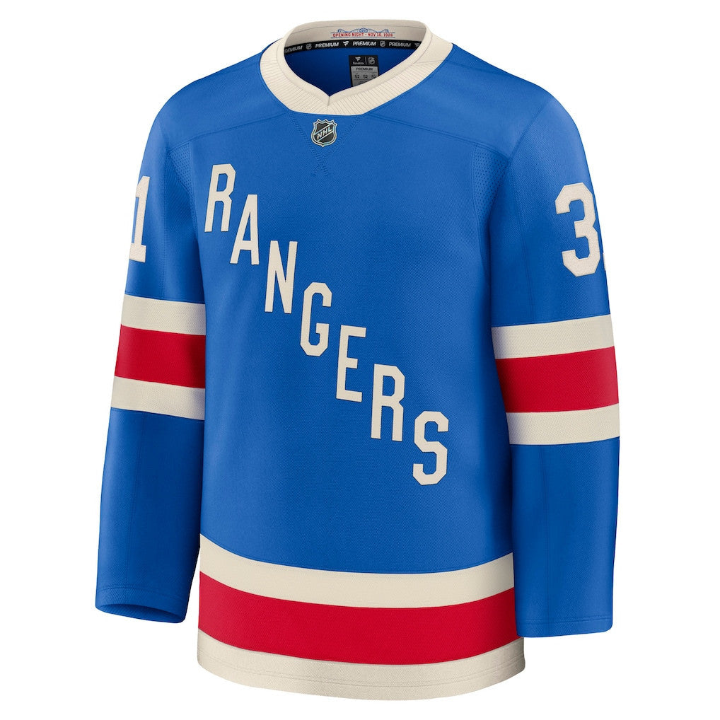 Igor Shesterkin 31 New York Rangers 2025 Centennial Premium Men Jersey - Blue