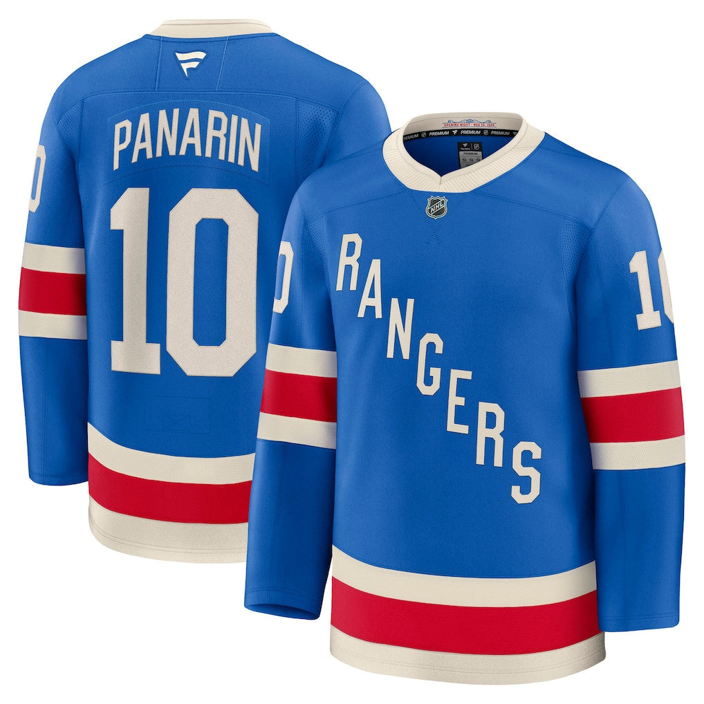 Artemi Panarin 10 New York Rangers 2025 Centennial Premium Men Jersey - Blue