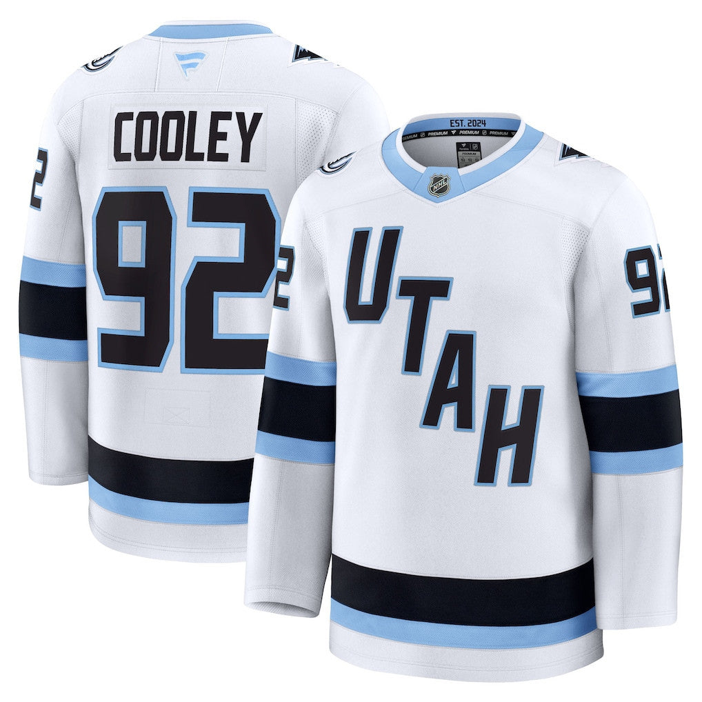Logan Cooley 92 Utah Mammoth 2025 Away Premium Men Jersey - White