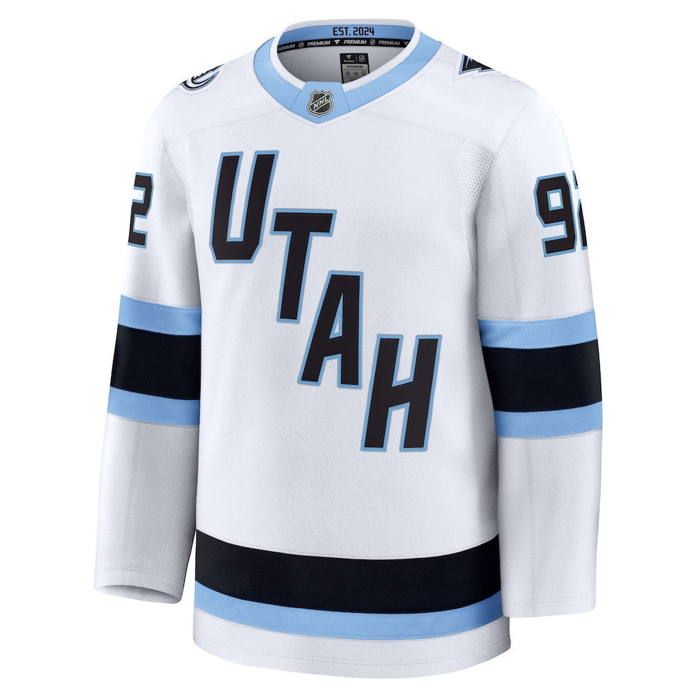 Logan Cooley 92 Utah Mammoth 2025 Away Premium Men Jersey - White