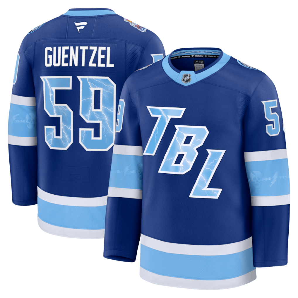Jake Guentzel 59 Tampa Bay Lightning 2026 Stadium Series Premium Men Jersey - Blue