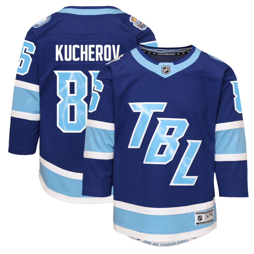 Nikita Kucherov 86 Tampa Bay Lightning 2026 Stadium Series Premier YOUTH Jersey - Blue