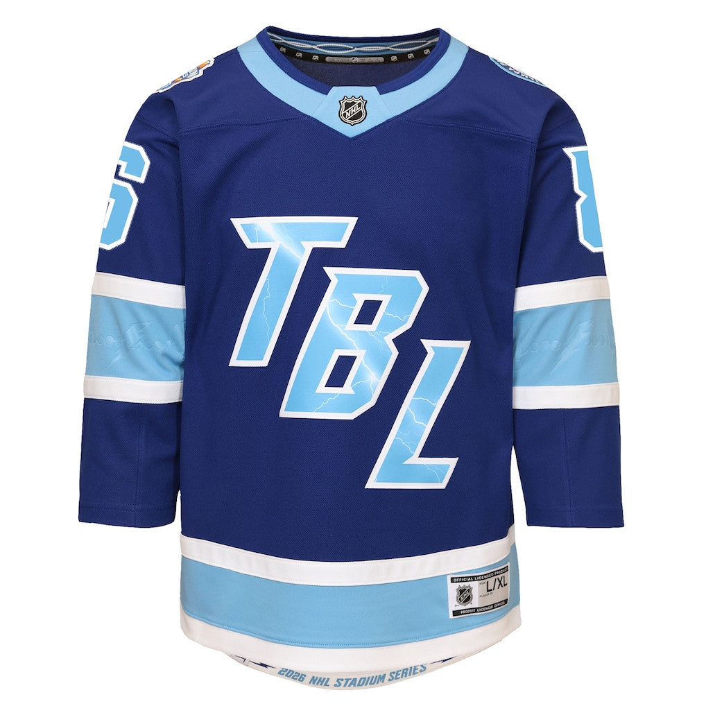 Nikita Kucherov 86 Tampa Bay Lightning 2026 Stadium Series Premier YOUTH Jersey - Blue