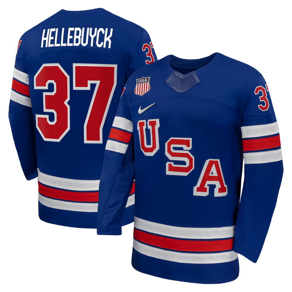 Connor Hellebuyck 37 US Hockey 2026 Home Jersey - Royal