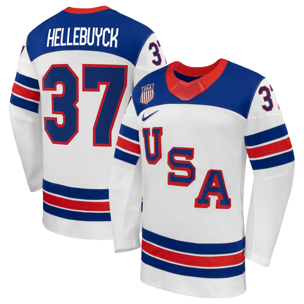 Connor Hellebuyck 37 US Hockey 2026 Away Jersey - White