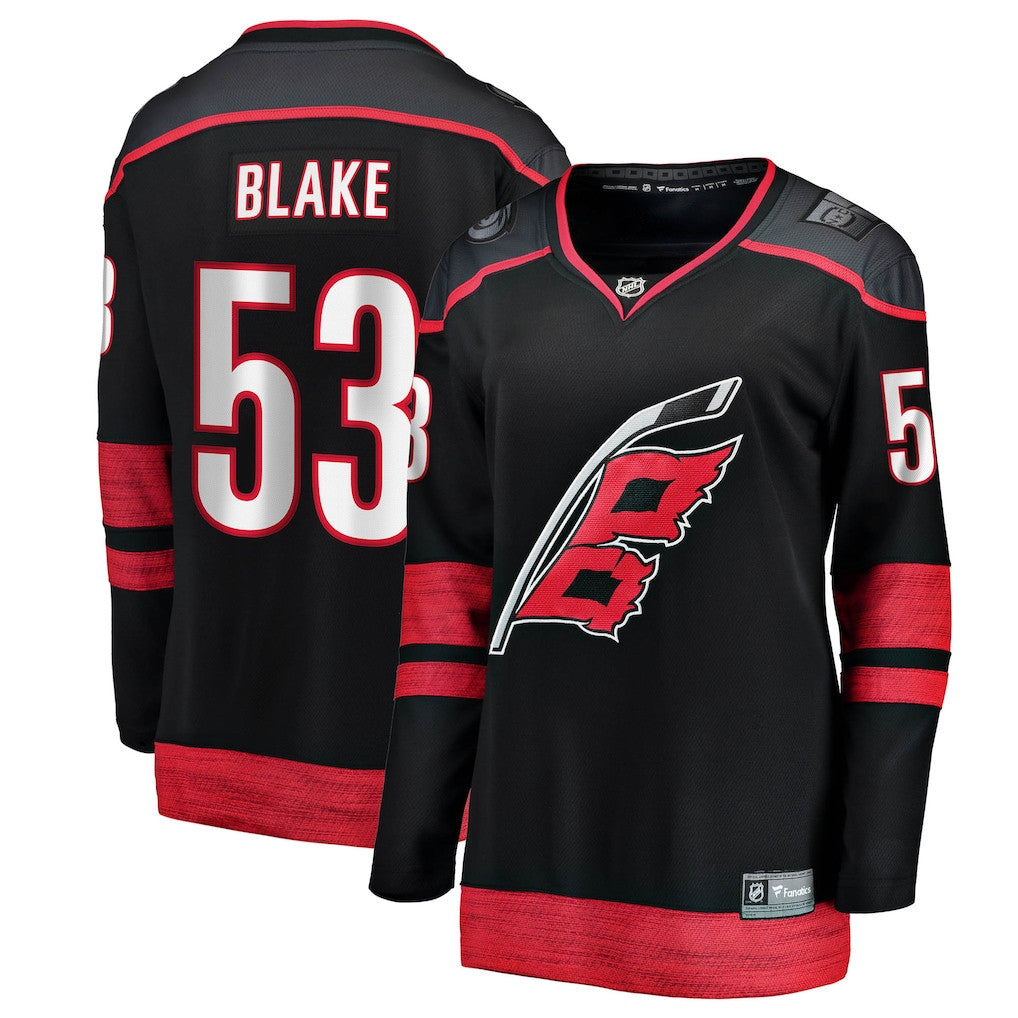 Jackson Blake 53 Carolina Hurricanes Women's Home Breakaway Jersey - Black