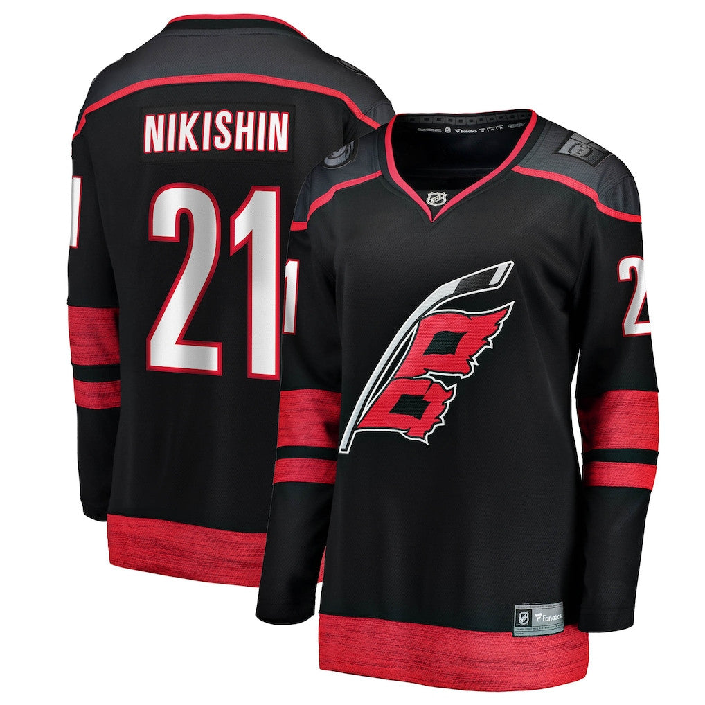 Alexander Nikishin 21 Carolina Hurricanes Women's Home Breakaway Jersey - Black