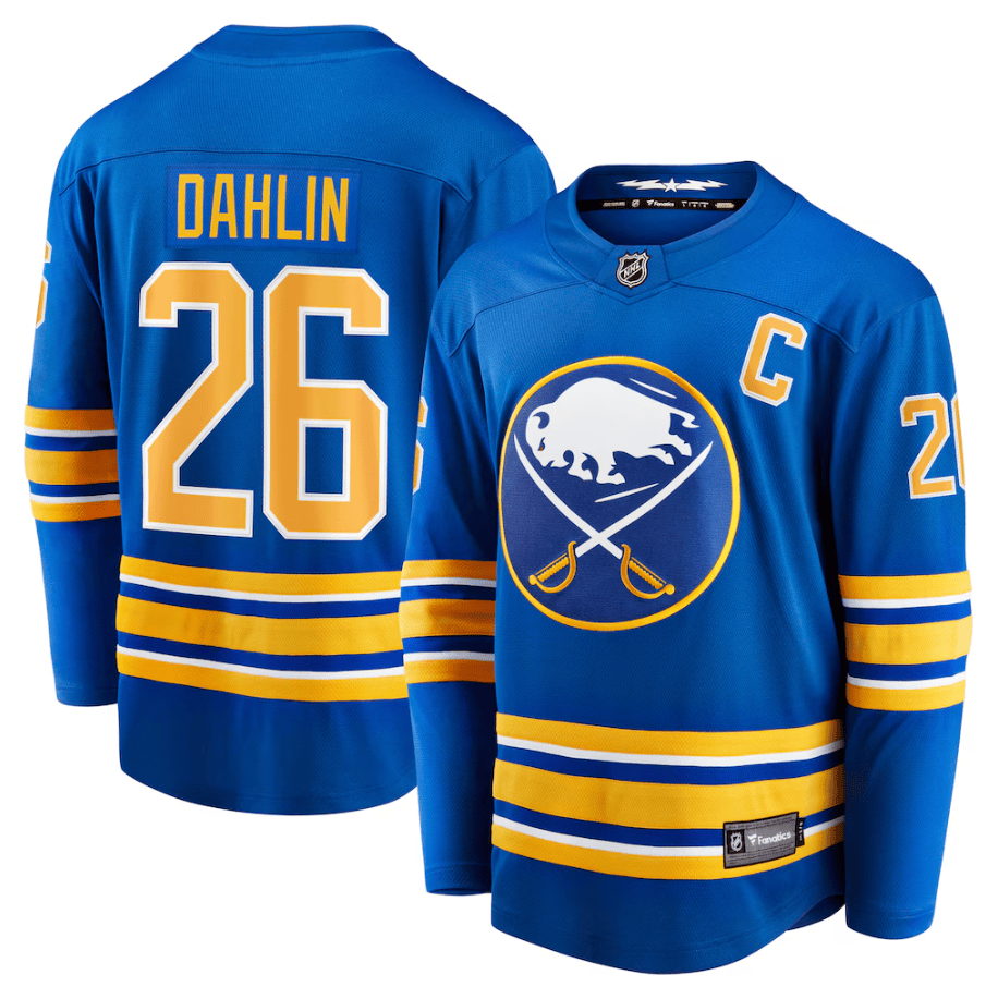Rasmus Dahlin 26 Buffalo Sabres Home Captain Patch Breakaway Jersey - Royal