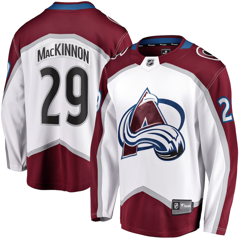 Nathan MacKinnon 29 Colorado Avalanche Breakaway Men Jersey - White