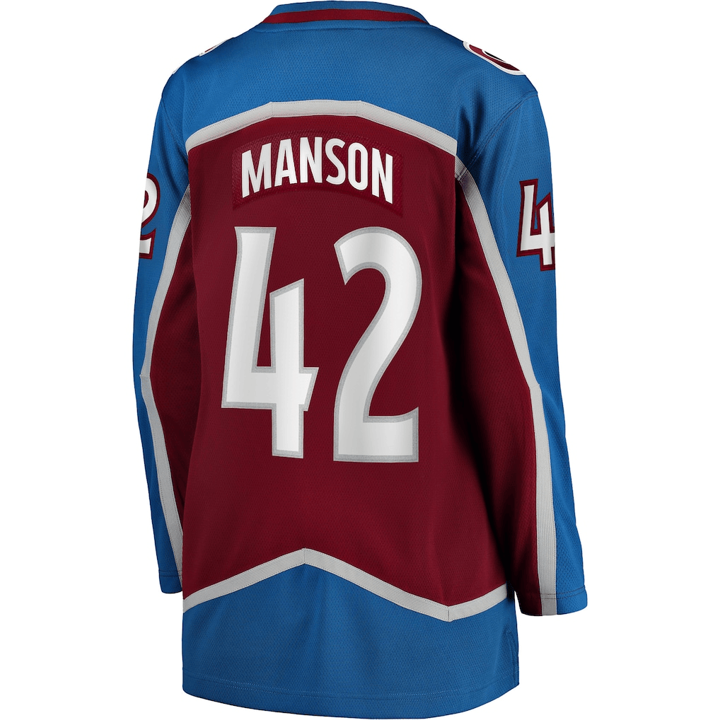Josh Manson 42 Colorado Avalanche Women's Home Breakaway Jersey - Burgundy