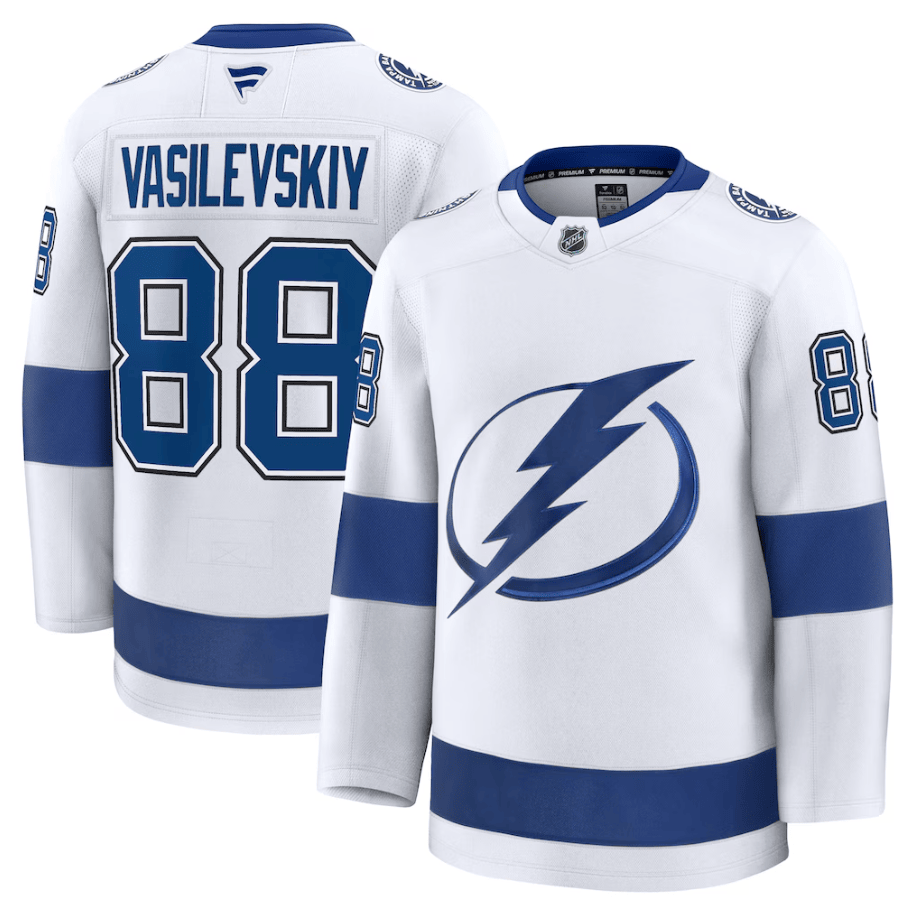 Andrei Vasilevskiy 88 Tampa Bay Lightning Away Premium Jersey - White