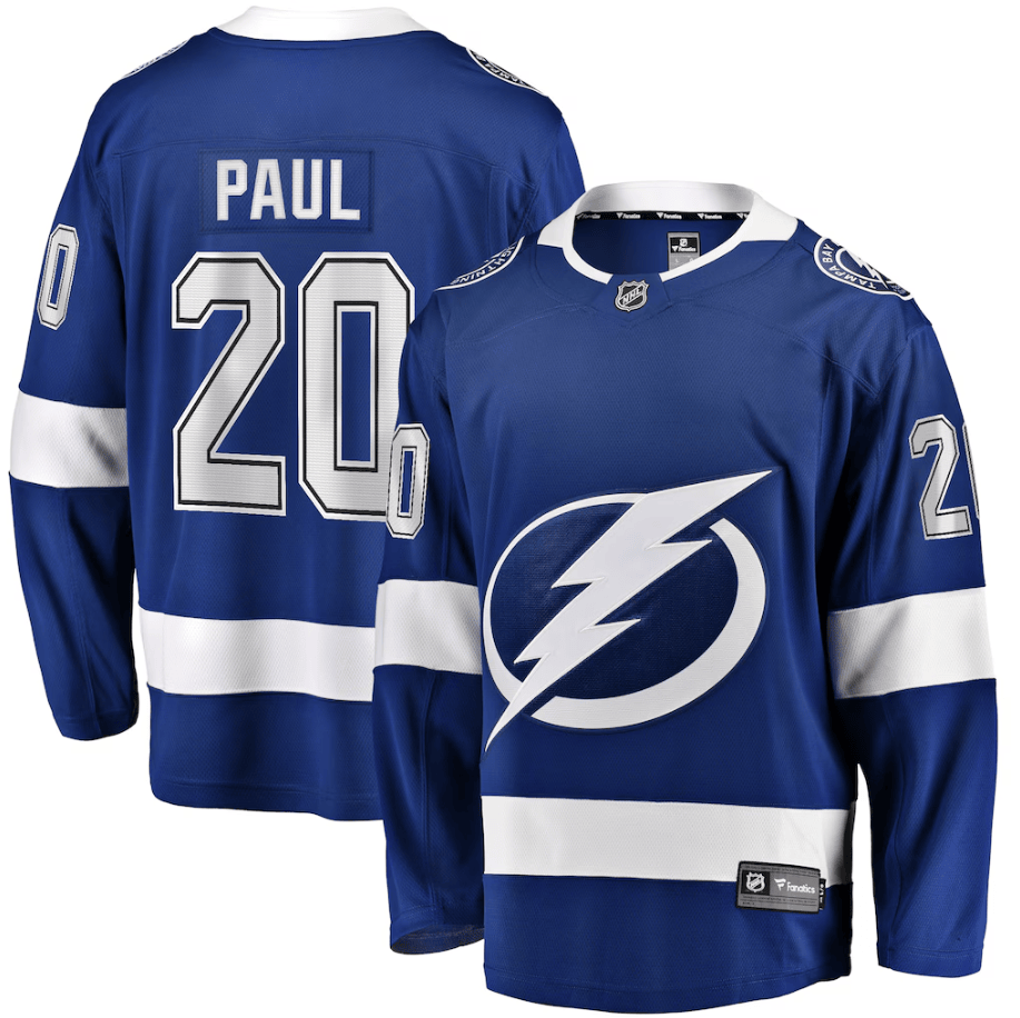Nicholas Paul 20 Tampa Bay Lightning Home Breakaway Player Jersey - Blue