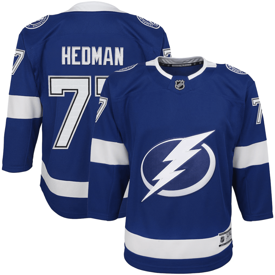 Victor Hedman 77 Tampa Bay Lightning YOUTH Home Premier Player Jersey - Blue