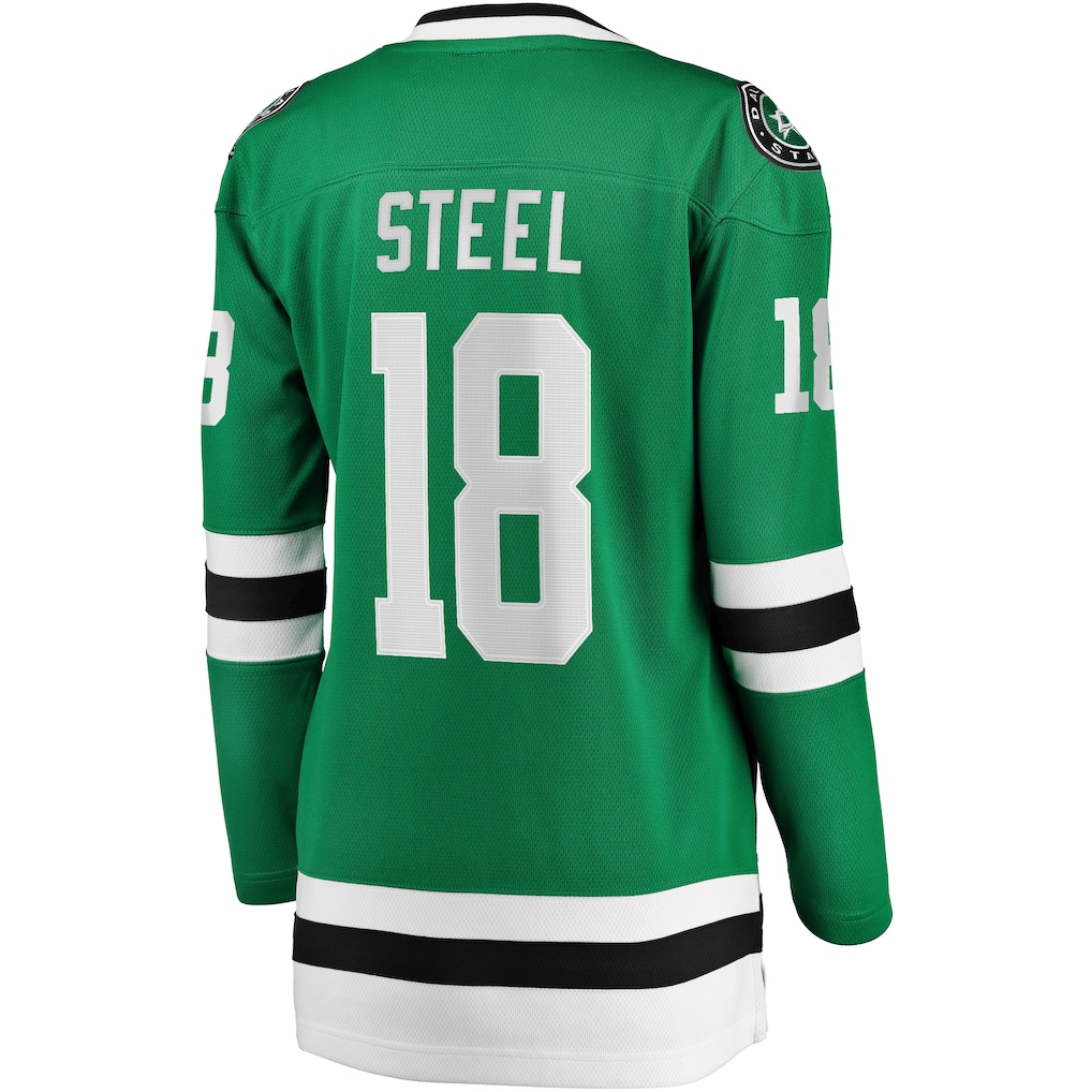Sam Steel 18 Dallas Stars Women's Home Breakaway Jersey - Kelly Green