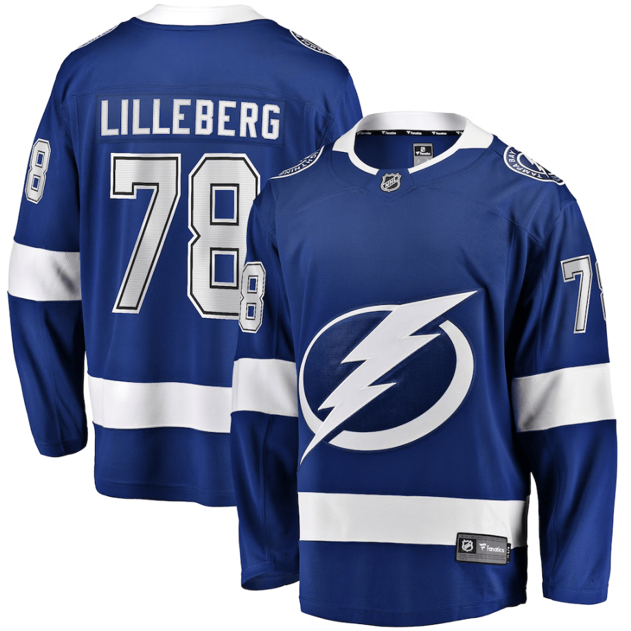 Emil Lilleberg 78 Tampa Bay Lightning Home Premier Breakaway Player Jersey - Blue