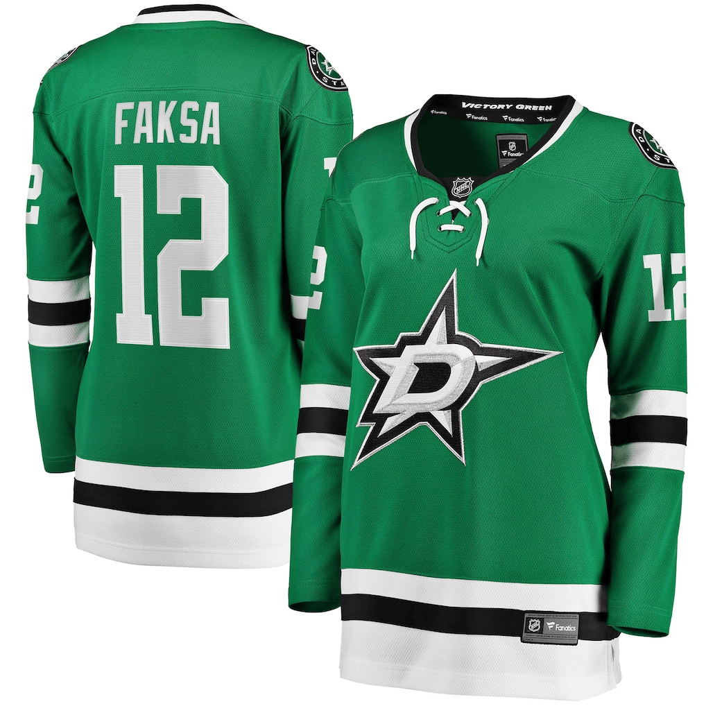 Radek Faksa 12 Dallas Stars Women's Home Breakaway Jersey - Kelly Green