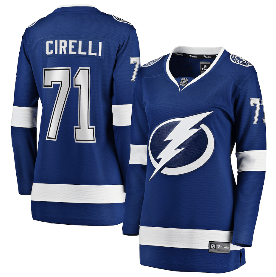 Anthony Cirelli 71 Tampa Bay Lightning Women's Home Breakaway Player Jersey - Blue