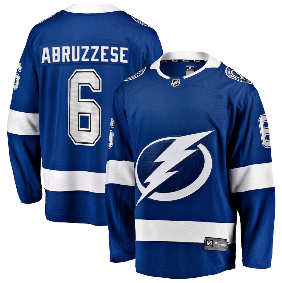 Nick Abruzzese 6 Tampa Bay Lightning Home Breakaway Jersey - Blue