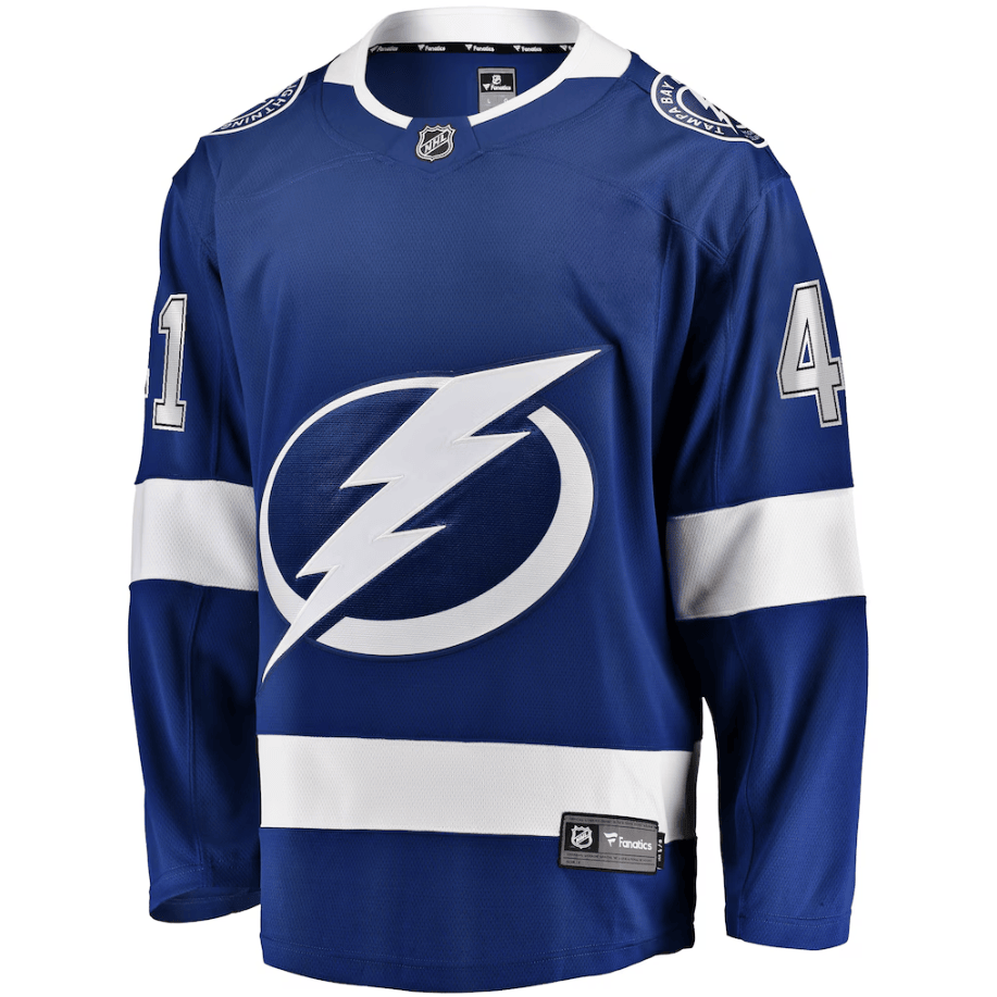 Mitchell Chaffee 41 Tampa Bay Lightning Home Premier Breakaway Player Jersey - Blue