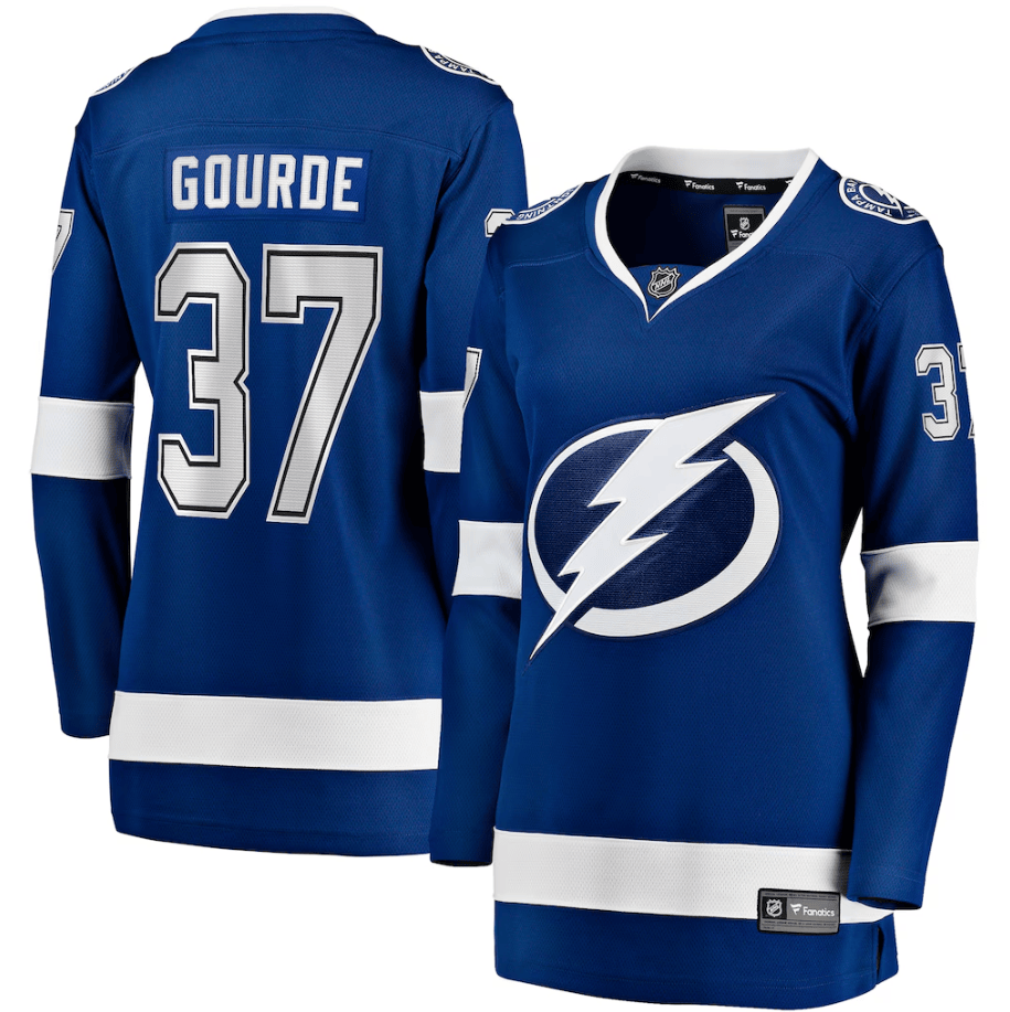 Yanni Gourde 37 Tampa Bay Lightning Women's Home Breakaway Player Jersey - Blue