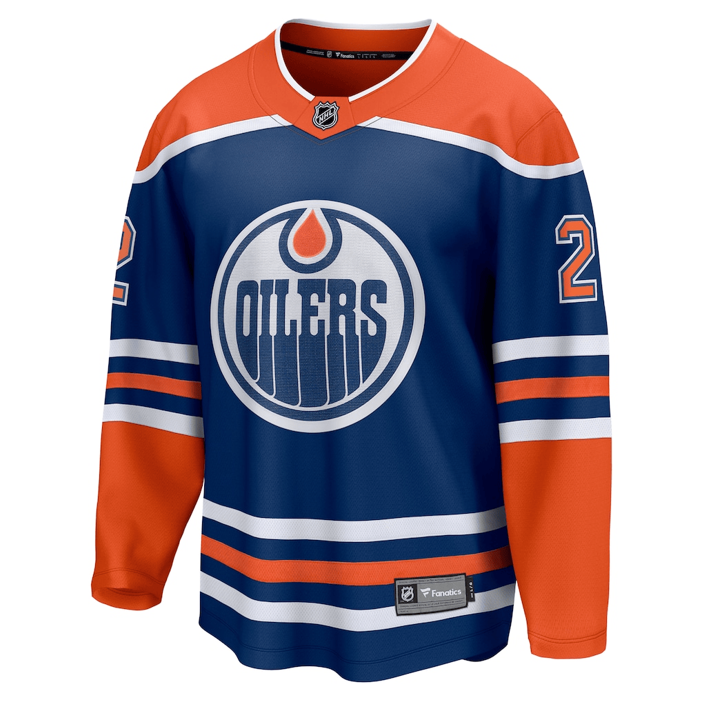 Evan Bouchard 2 Edmonton Oilers Home Breakaway Men Jersey - Royal/Orange