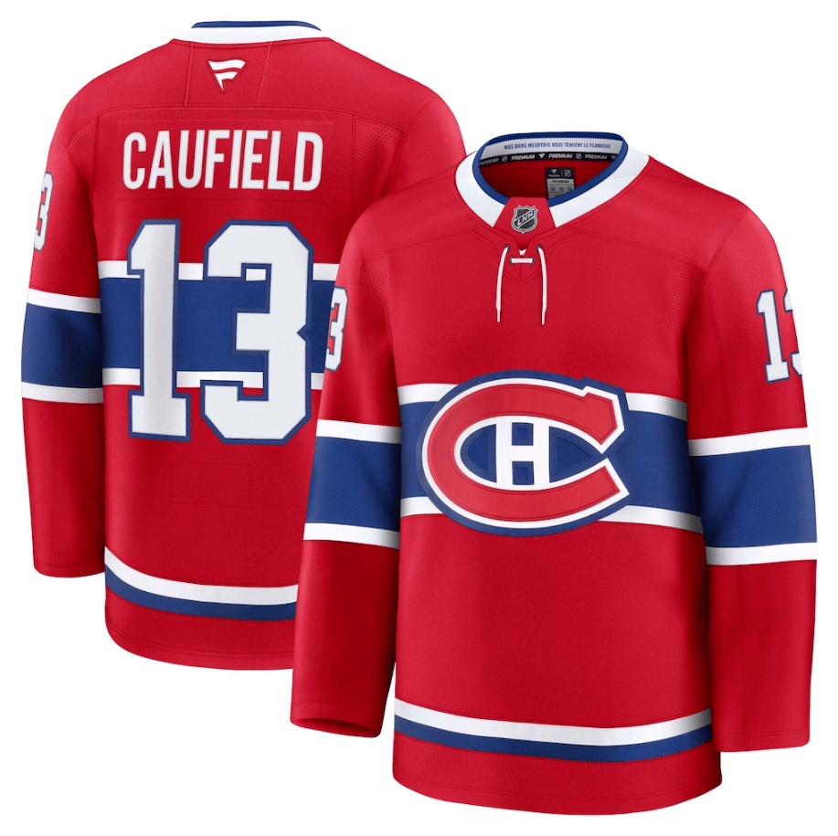 Cole Caufield 13 Montreal Canadiens Home Premium Jersey - Red