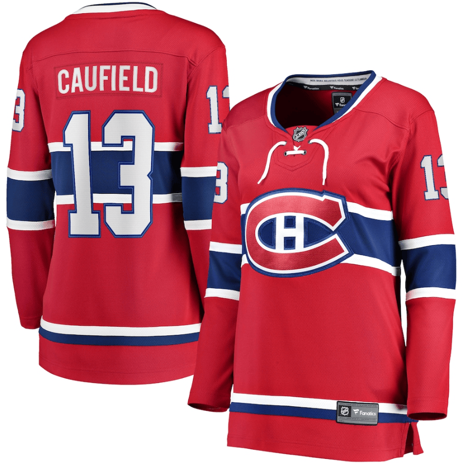 Cole Caufield 13 Montreal Canadiens Women's Home Premier Breakaway Player Jersey - Red