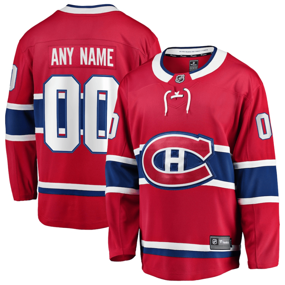 Montreal Canadiens Home Breakaway Custom Jersey - Red