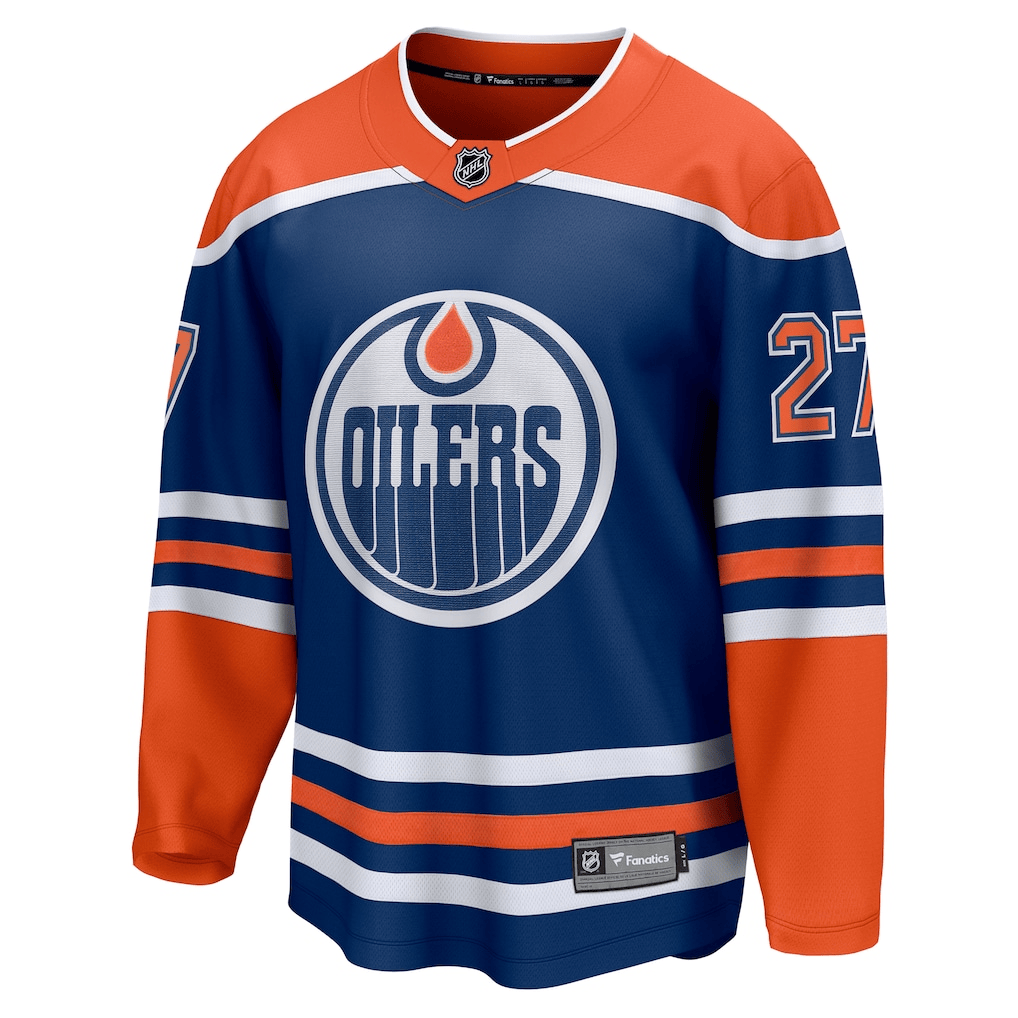 Brett Kulak 27 Edmonton Oilers Home Breakaway Men Jersey - Royal/Orange