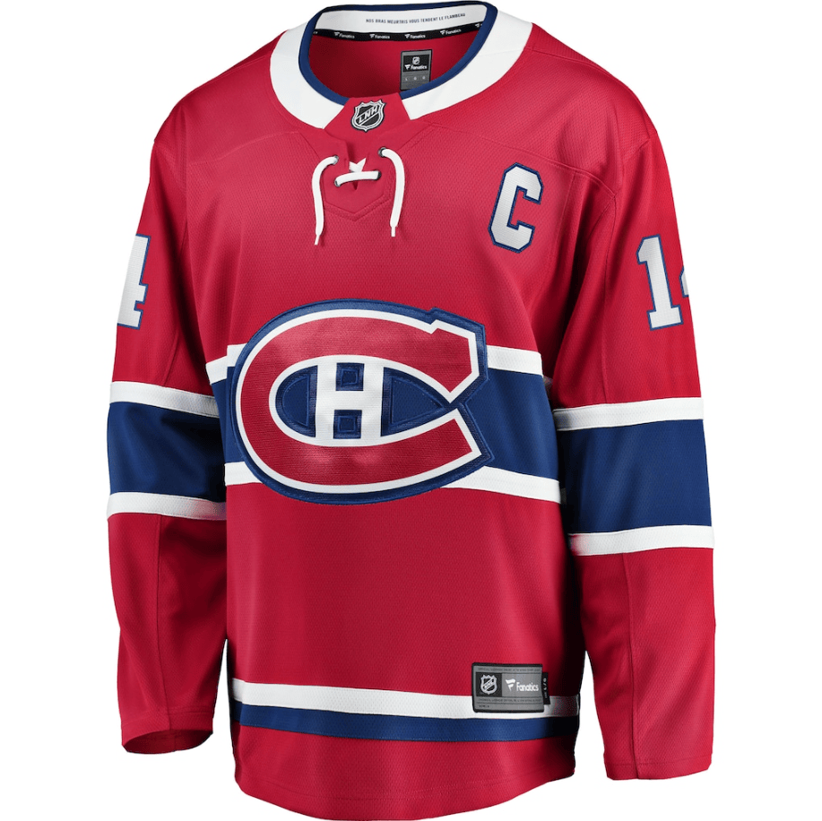 Nick Suzuki 14 Montreal Canadiens Home Captain Patch Breakaway Player Jersey - Red