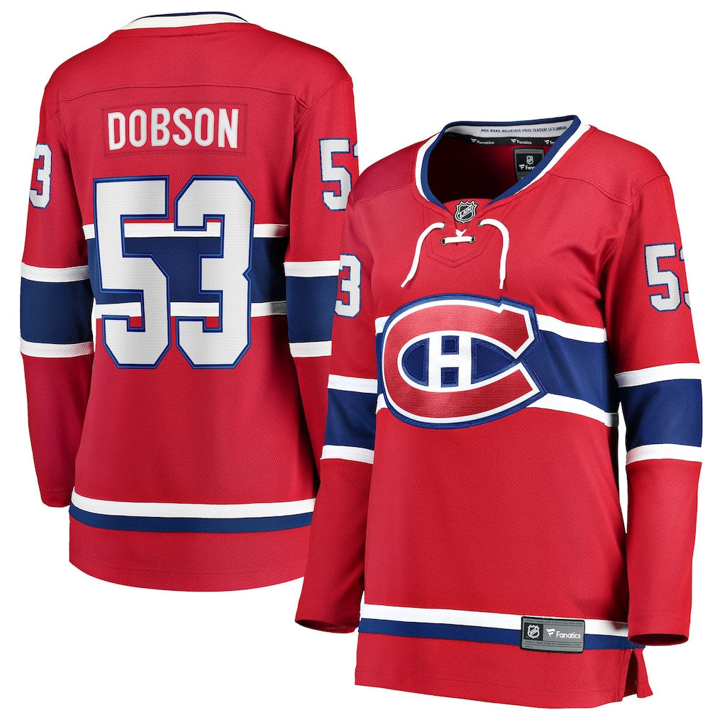 Noah Dobson 53 Montreal Canadiens Women's Home Breakaway Jersey - Red