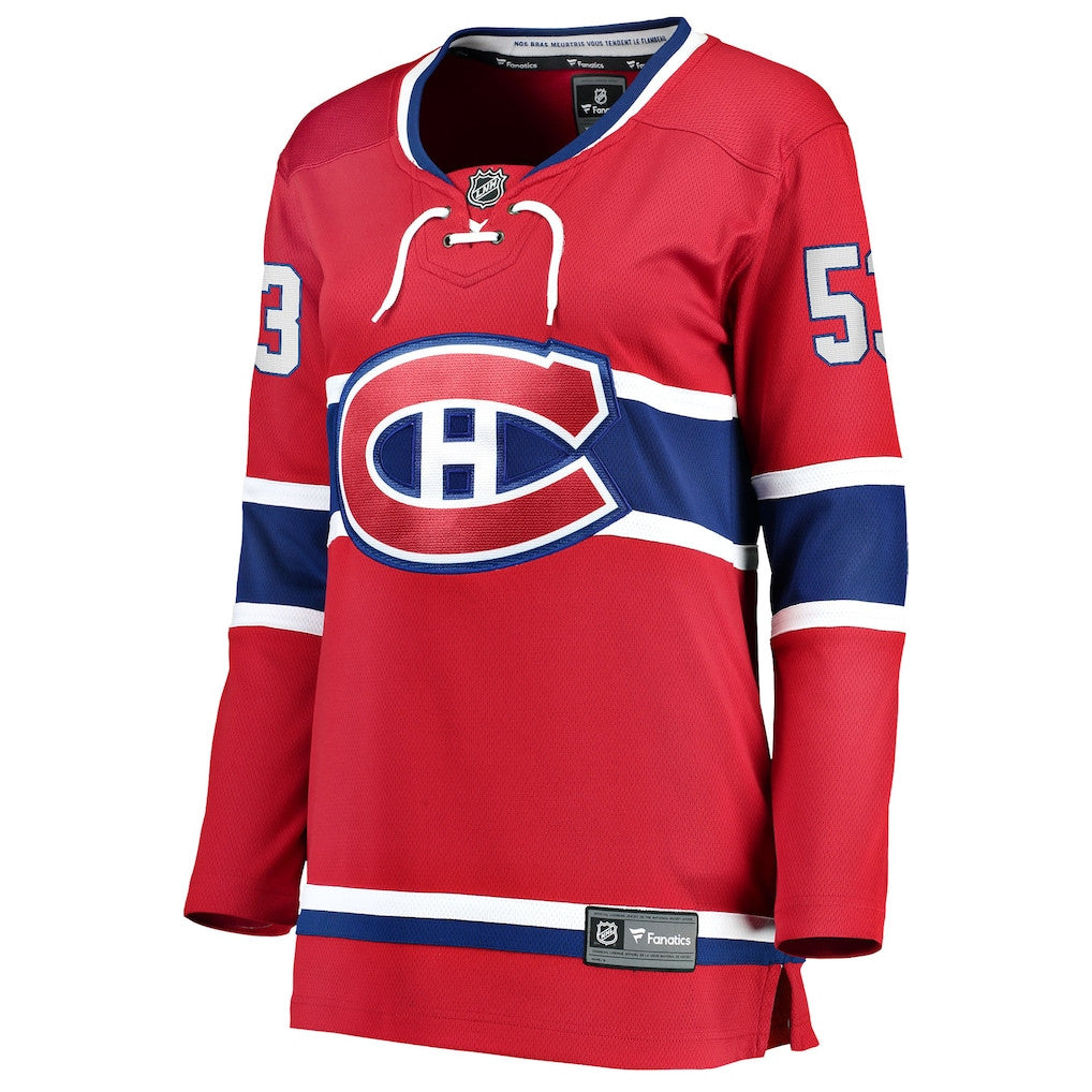 Noah Dobson 53 Montreal Canadiens Women's Home Breakaway Jersey - Red