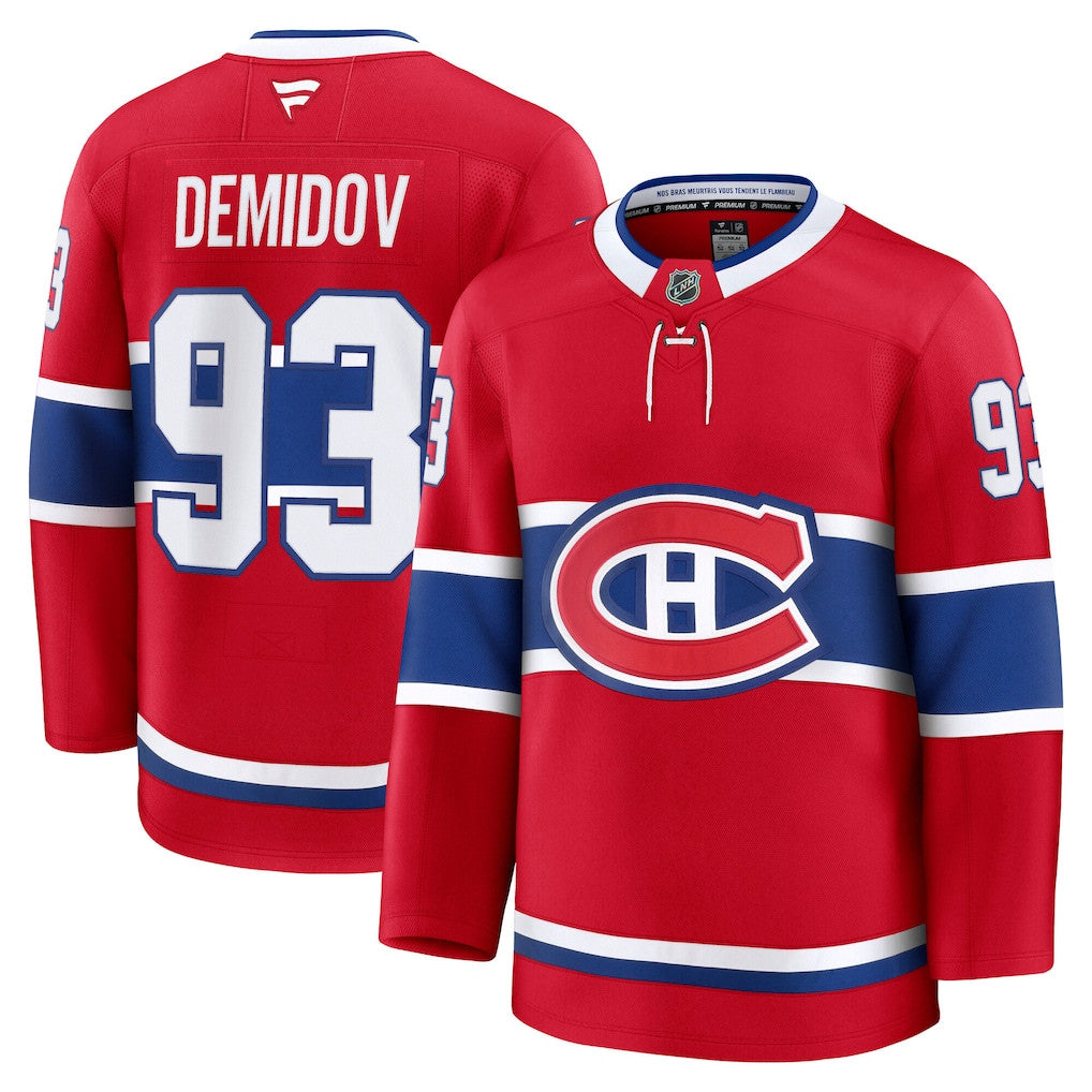 Ivan Demidov 93 Montreal Canadiens Home Premium Jersey - Red