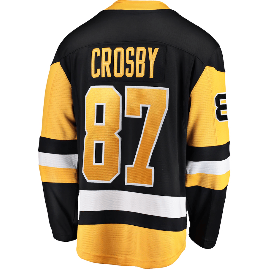 Sidney Crosby 87 Pittsburgh Penguins Captain Patch Home Breakaway Jersey - Black