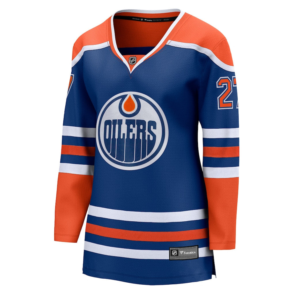 Brett Kulak 27 Edmonton Oilers Women's Home Breakaway Jersey - Orange/Royal