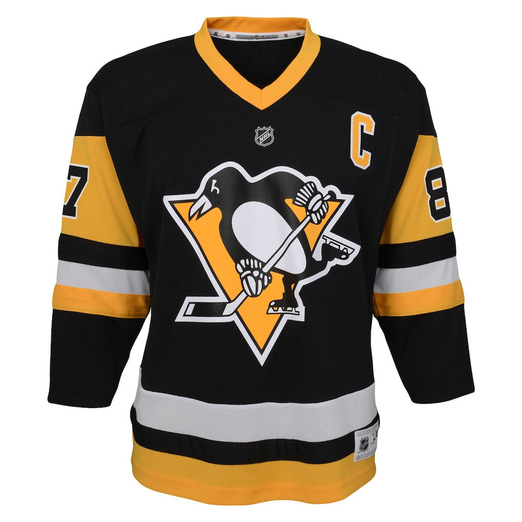 Sidney Crosby 87 Pittsburgh Penguins YOUTH Captain Patch Home Player Jersey - Black