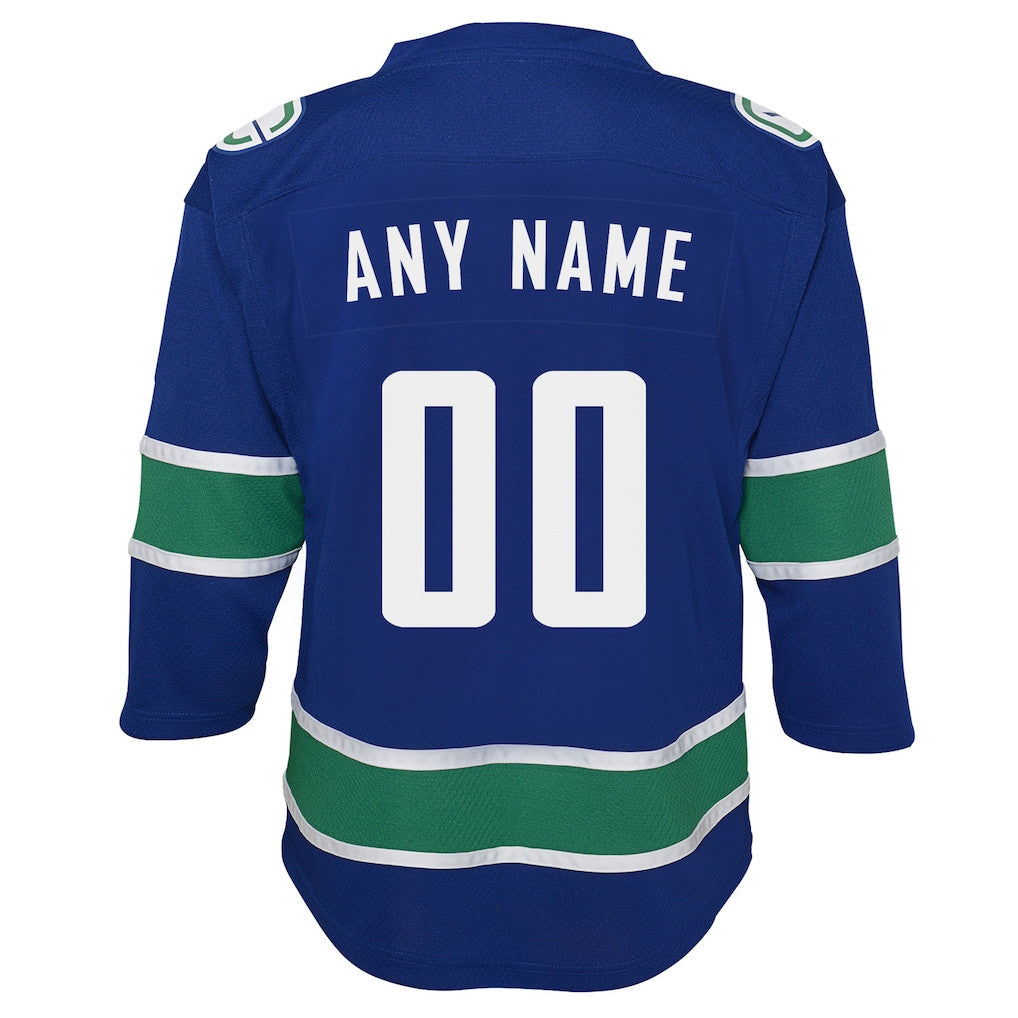 Vancouver Canucks Youth Home Custom Jersey - Blue