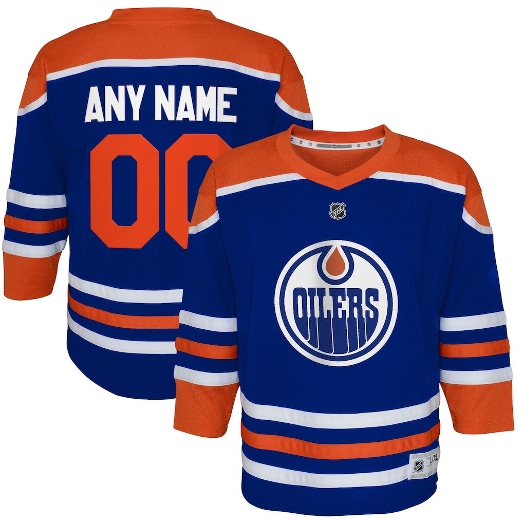 Edmonton Oilers Youth Home Custom Jersey - Orange/Royal