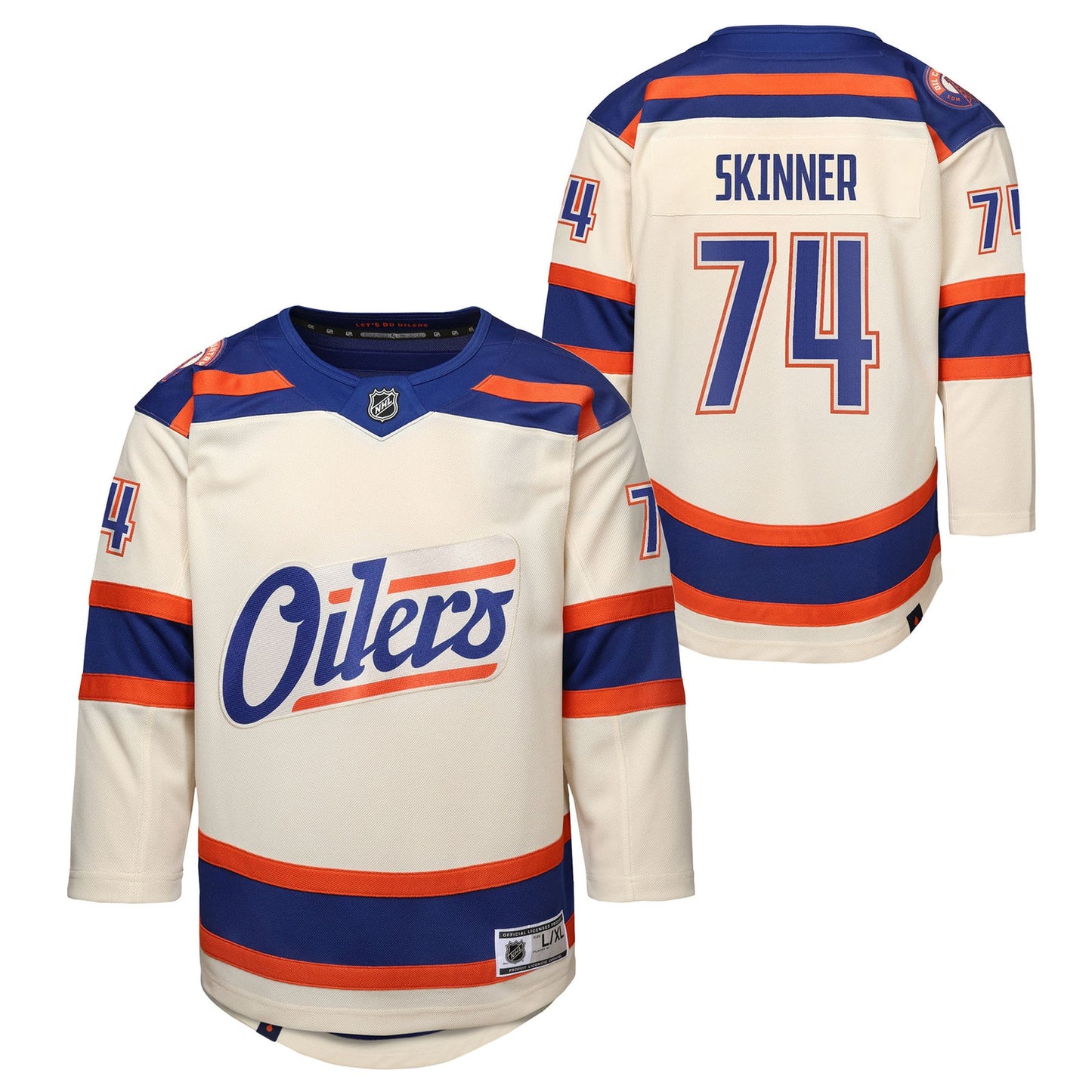 Stuart Skinner 74 Edmonton Oilers Alternate Jersey - Youth, Cream