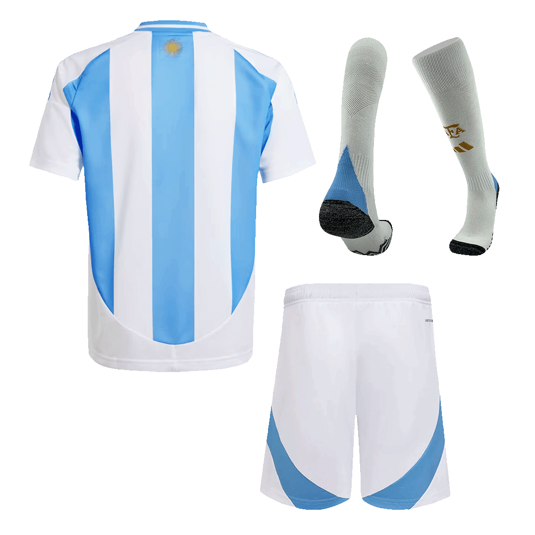 Kid's Argentina Home Football Shirt Kit(Jersey+Shorts+Socks) Copa America 2024