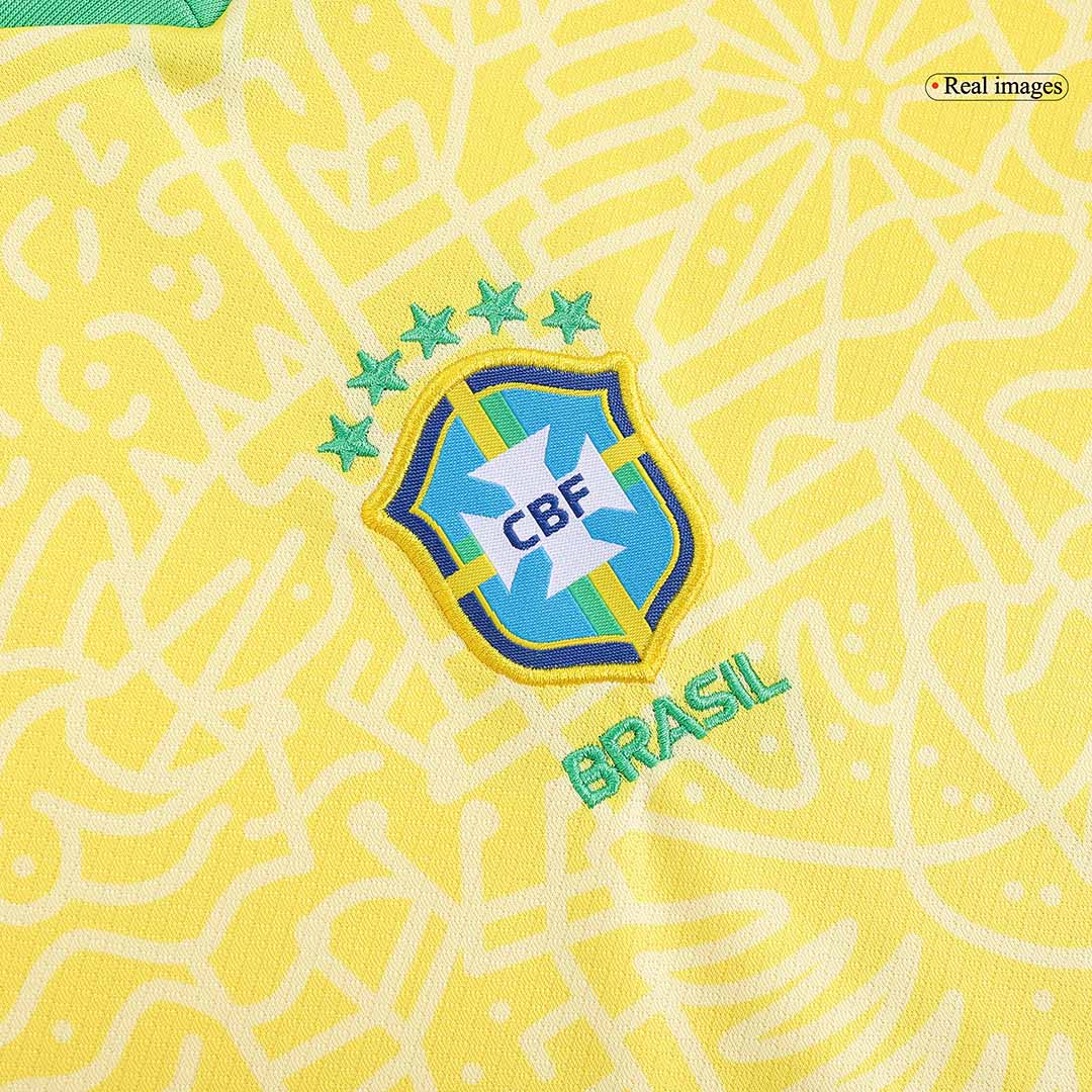 Kid's Brazil Home Football Shirt Kit(Jersey+Shorts) Copa America 2024