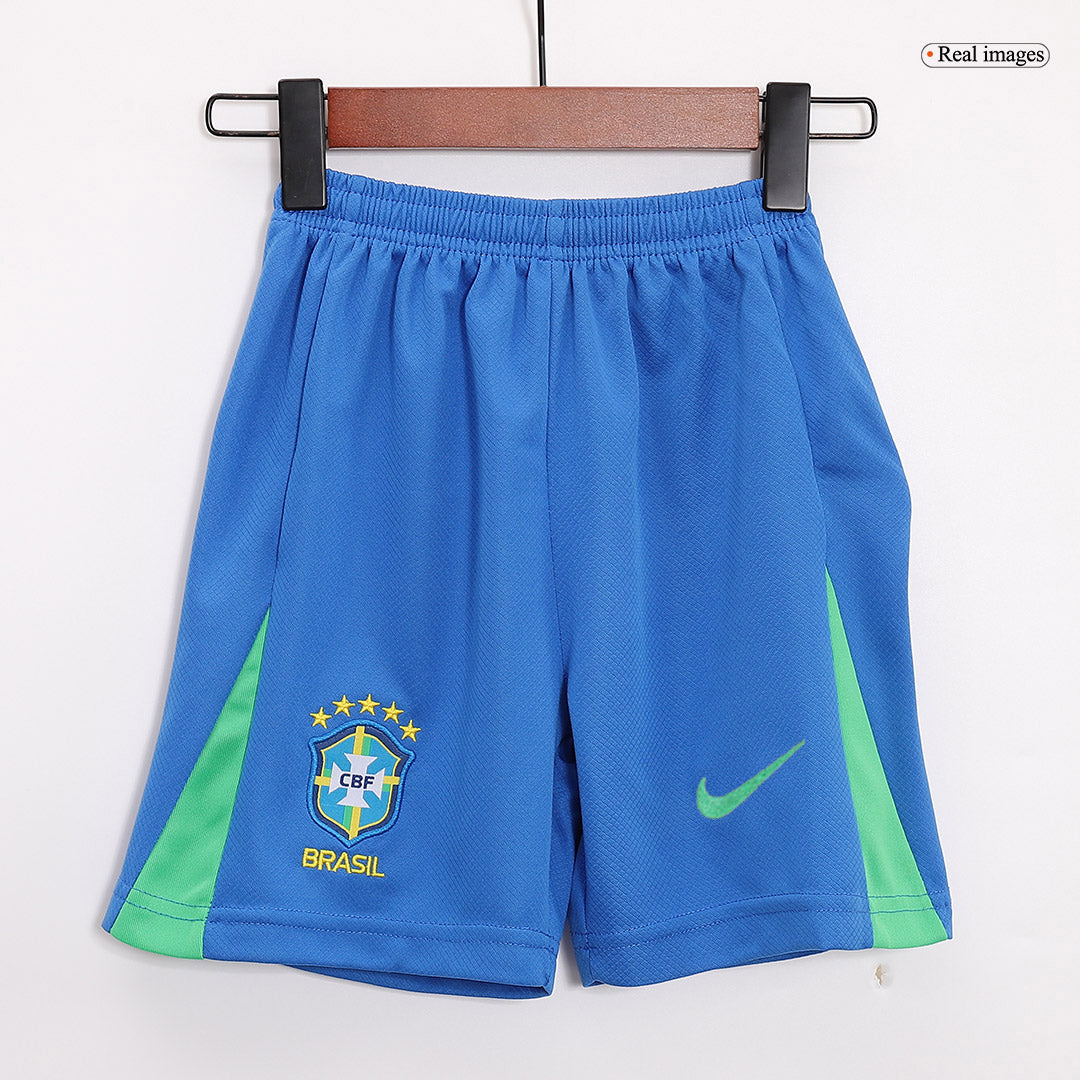 Kid's Brazil Home Football Shirt Kit(Jersey+Shorts) Copa America 2024