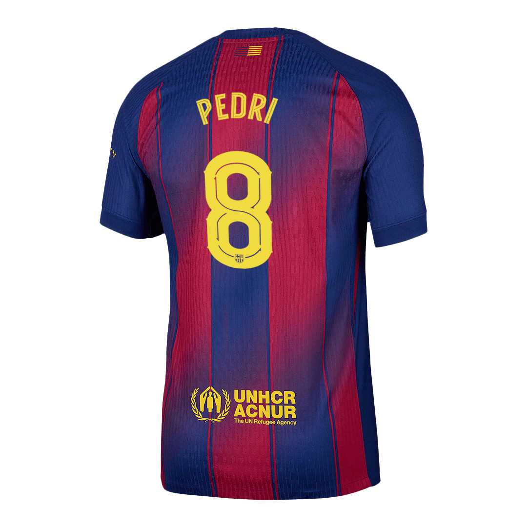 Player Version PEDRI #8 Barcelona Home Football Shirt 2025/26 Red&Blue - UCL